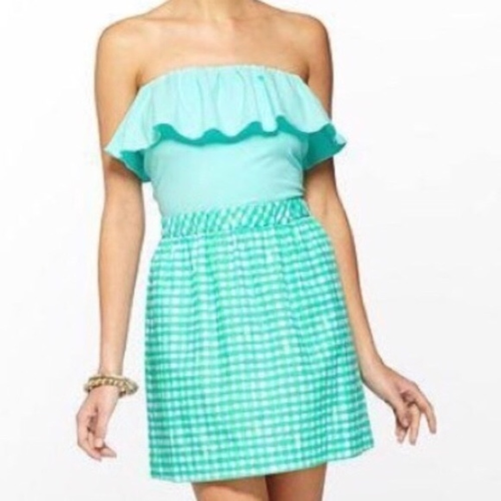 Mint green strapless Lilly Pulitzer dress